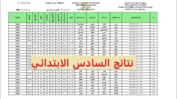 استعلام نتائج الصف السادس الابتدائي العراقي دور أول 2024 نينوى والبصرة وجميع المحافظات