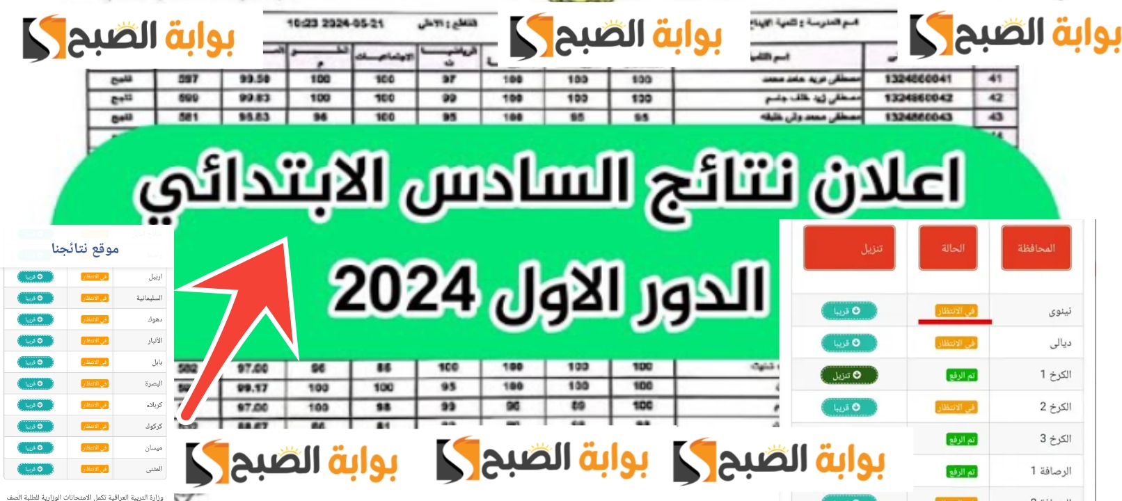 استعلم عن نتائج السادس الابتدائي 2024 بغداد و 10 محافظات أخري الدور الأول