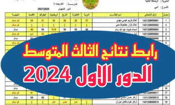 “Results” نتائج الثالث المتوسط 2024 الدور الأول .. موعد نتائج الثالث متوسط 2024 ورابط الحصول عليها