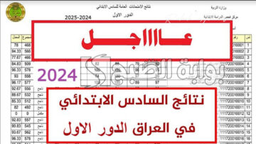 وزارة التربية العراقية تُعلن نتائج السادس ابتدائي 2024 الدور الاول بغداد