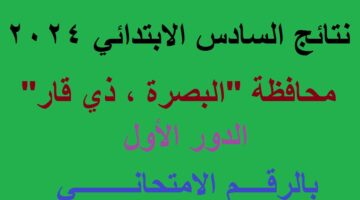 نتائج السادس ابتدائي 2024 دور اول