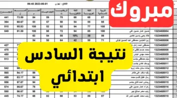 نتائج السادس ابتدائي دور اول9 1