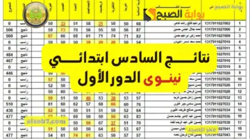 نتائج السادس ابتدائي نينوى 2024