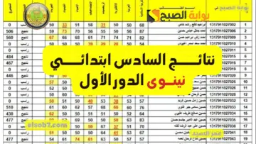 تنزيل اسماء الناجحين.. نتائج السادس ابتدائي نينوى 2024 رابط نتائجنا وزارة التربية العراقية دور أول