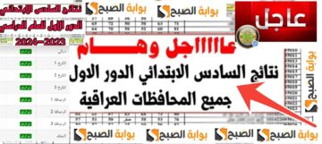 نتائج السادس الابتدائي 2024 ميسان وذي قار وكربلاء وواسط وجميع المحافظات العراقية