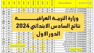 وزارة التربية العراقية.. نتائج السادس الابتدائي 2024 بغداد واسط كربلاء وعموم العراق epedu.gov.iq كشوفات PDF