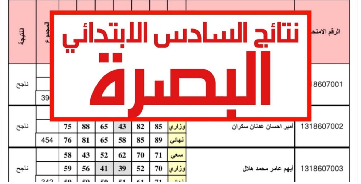 استعلم بالرقم الامتحاني.. خطوات الاستعلام عن نتائج السادس الابتدائي 2024 البصرة عبر موقع الوزارة و نتائجنا 