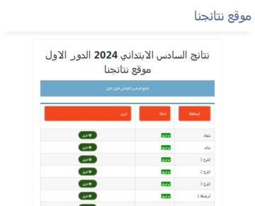 رابط استخراج نتائج السادس الابتدائي 2024 البصرة الدور الأول عبر موقع نتائجنا