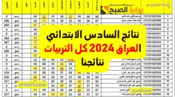 نتائج السادس الابتدائي 2024 الدور الاول موقع نتائجنا
