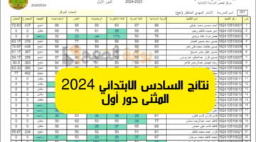 نتائج السادس الابتدائي 2024 المثنى الدور الأول