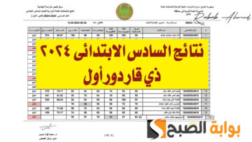 نتائج السادس الابتدائي 2024 ذي قار بالاسم والرقم الامتحاني عبر نتائجنا ووزارة التربية العراقية
