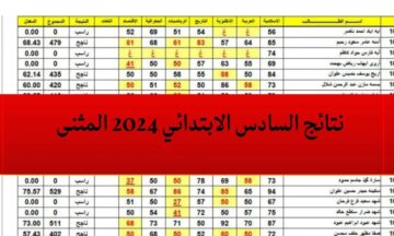 تم الرفع PDF.. نتائج السادس الابتدائي 2024 محافظة المثنى الدور الأول وجميع محافظات العراق