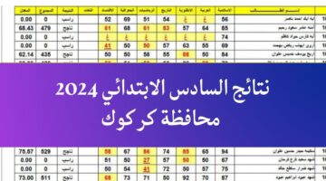 نتائج السادس الابتدائي 2024 محافظة كركوك 1