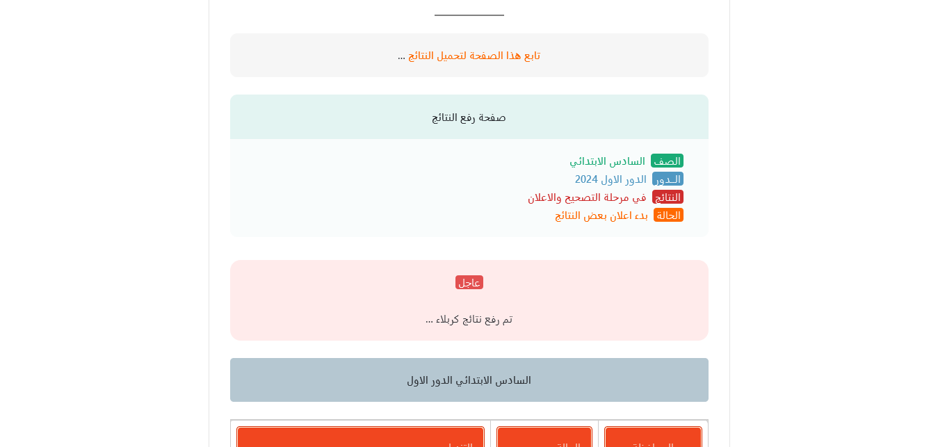 نتائج السادس الابتدائي 2024 موقع نتائجنا results عبر وزارة التربية العراقية الرابط الرسمي epedu.gov.iq بالرقم الامتحاني