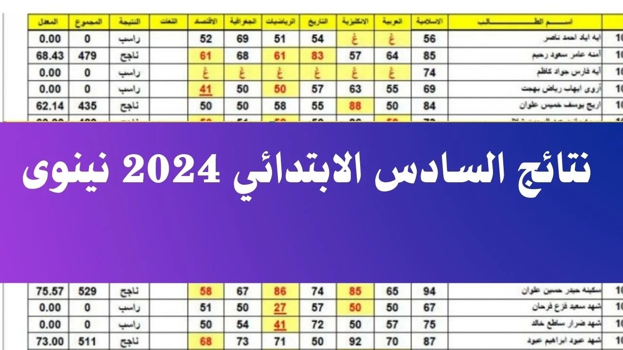 نزلها PDF.. رابط استعلام نتائج السادس الابتدائي 2024 نينوي الدور الأول وجميع محافظات العراق 5 نزلها PDF.. رابط استعلام نتائج السادس الابتدائي 2024 نينوي الدور الأول وجميع محافظات العراق