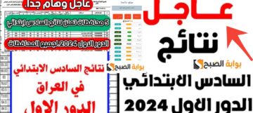 رابط نتائج السادس الابتدائي 2024 موقع نتائجنا + وزارة التربية العراقية مبروك النجاح