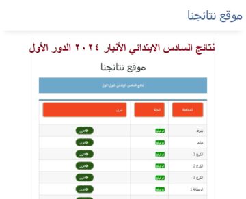 موقع نتائجنا .. رسمياً الآن نتائج السادس الابتدائي محافظة الأنبار 2024 الدور الأول بالرقم الامتحاني