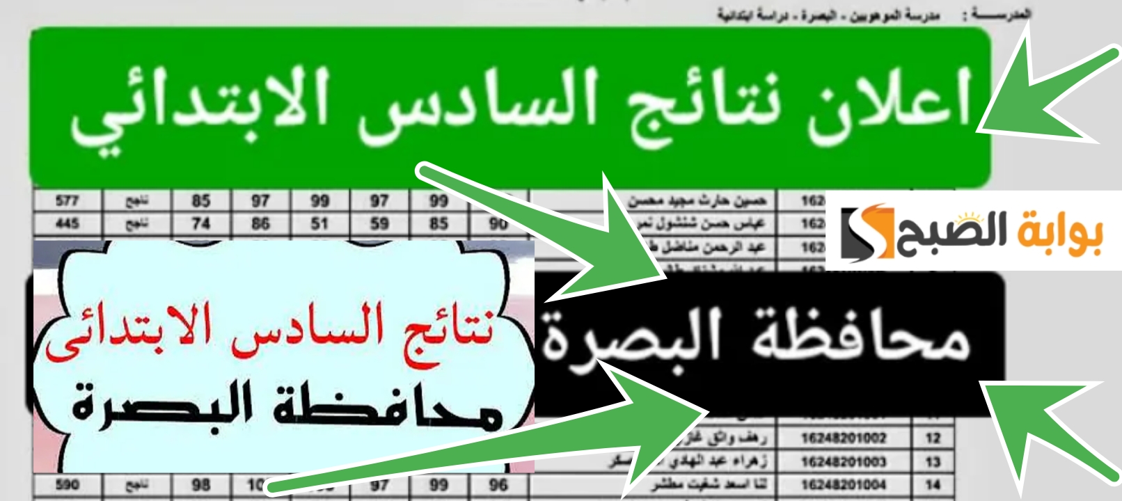 نتيجة السادس الابتدائي البصرة بالعراق ٢٠٢٤ بعد التحديثات الدور الأول الرابط المباشر