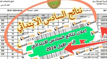 نتائج السادس الابتدائي الدور