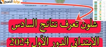 ظهرت رسمي… نتيجة السادس الابتدائي 2024 موقع نتائجنا عموم محافظات العراق