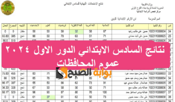 شوف “نتيجتك pdf”.. رابط نتائج السادس الابتدائي الدور الأول 2024 العراق عبر موقع epedu.gov.iq وزارة التربية العراقية نتائجنا
