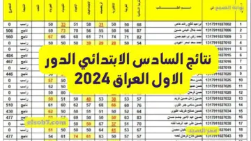 نتيجتك PDF وزارة التربية العراقية لينك نتائج السادس الابتدائي الدور الاول العراق 2024 epedu.gov.iq موقع نتائجنا