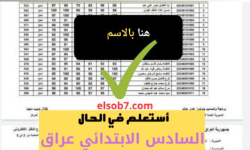 ظهرت كاملة .. نتائج السادس الابتدائي الرصافة الثانية 2024 دور أول بالاسم نتائجنا