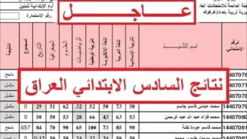 MLAZEMNA نتائج السادس الابتدائي العراق 2024 موقع نتائجنا ووزارة التربية العراقية وخطوات الحصول عليها رسميًا