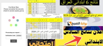 رابط موقع نتائجنا للاستعلام عن نتائج السادس الابتدائي الدور الأول العراق 2024