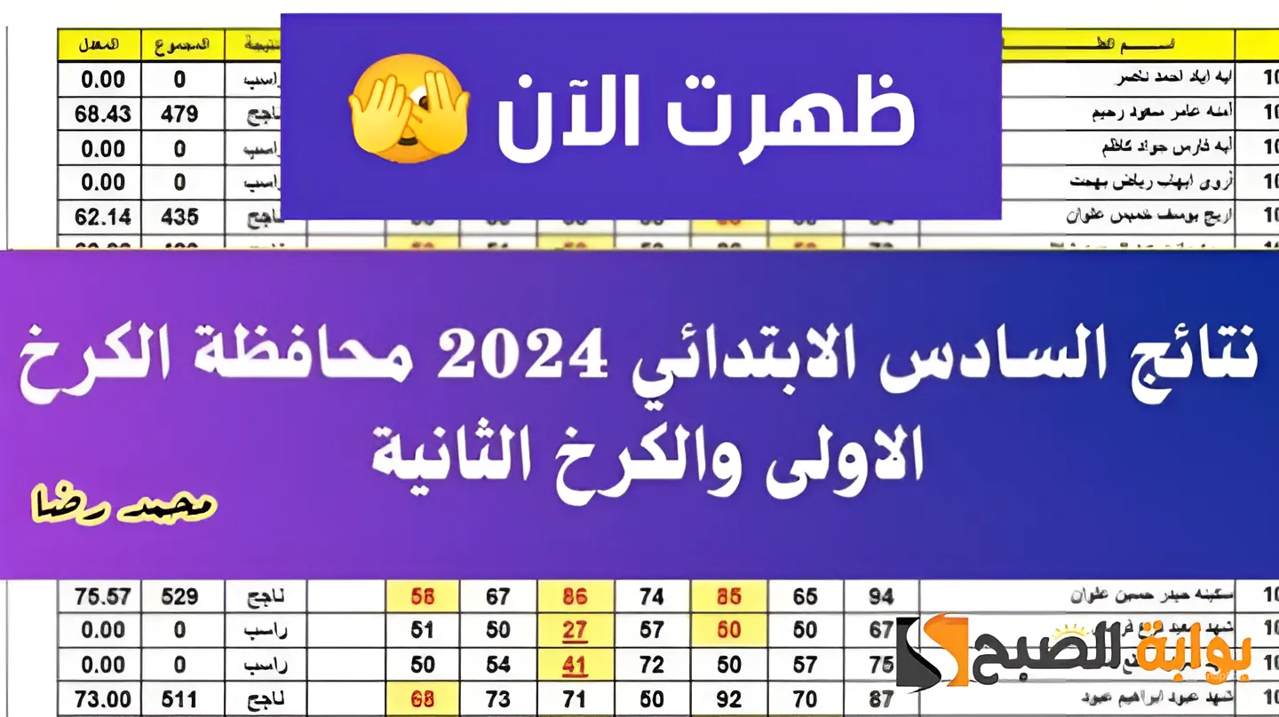 مبروك ظهرت الآن.. نتائج السادس الابتدائي الكرخ 1 و2 الدور الأول 2024 بالعراق عبر epedu.gov.iq 5 مبروك ظهرت الآن.. نتائج السادس الابتدائي الكرخ 1 و2 الدور الأول 2024 بالعراق عبر epedu.gov.iq