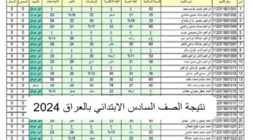 نتائج السادس الابتدائي بالعراق 3