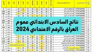 نتائجنا PDF نتائج السادس الابتدائي عموم العراق epedu.gov.iq 2024 الدور الأول وزارة التربية العراقية