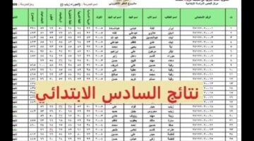 نتائج السادس الابتدائي في العراق 1 1