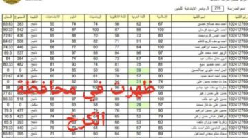 نتائج السادس الابتدائي في العراق