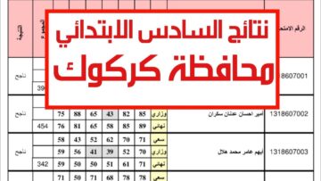 “رسميًا” نتائج السادس الابتدائي كركوك 2024 عبر موقع الوزارة ونتائجنا