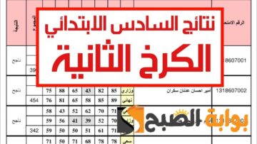 مجموعك كام وألف مبروك للنجاح.. نتائج السادس الإبتدائي العراق محافظه الكرخ الأولى والثانية