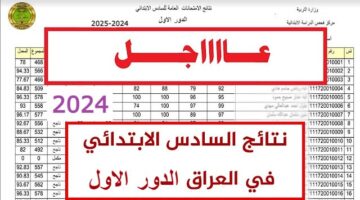 نتائج السادس الابتدائي نينوي 2024 1