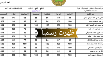 نتائج السادس الابتدائي نينوي ٢٠٢٤