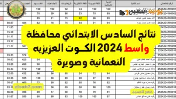 ظهرت حالاً.. نتائج السادس الابتدائي واسط 2024 موقع نتائجنا results.mlazemna الكوت العزيزيه النعمانية وصويرة