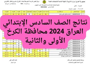 خبر النجاح يفرح القلب.. ظهور نتائج السادس ابتدائي التربية الكرخ الثانية 2024