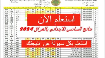 نتائج الصف السادس الابتدائي العراق 1 1