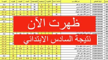 نتائج الصف السادس الابتدائي العراق 1