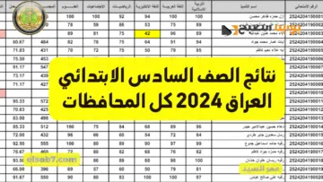 نتائج الصف السادس الابتدائي العراق 2024 mlazemna وزارة التربية العراقية بصرة بغداد ذي قار وعموم المحافظات