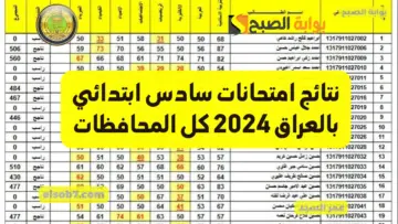 درجات الدور الأول Mlazemna تنزيل نتائج السادس الابتدائي 2024 نجف بالعراق 2024 الدور الأول PDF وزارة التربية العراقية