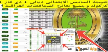 نتيجة السادس الابتدائي ديالى + ذي قار + كركوك وجميع نتائج المحافظات العراقية 2024