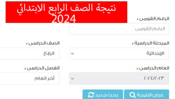 رابط نتيجة الصف الرابع الابتدائي أخر العام 2024 القاهرة وخطوات الحصول عليها