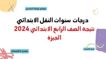 نتيجة الصف الرابع الابتدائي 2024 الجيزة نتائج رابعة وخامسة وسادسة بالاسم ورقم الجلوس وزارة التربية والتعليم