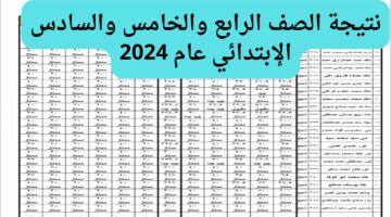 نتيجة الصف الرابع والخامس والسادس الإبتدائي 20240521 021112 ٠٠٠٠