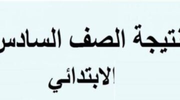 نتيجة الصف السادس الابتدائي 2024