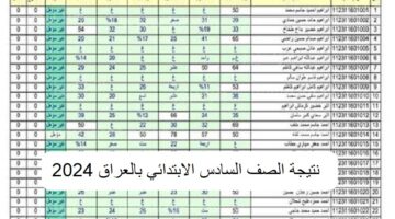 نتيجة الصف السادس الابتدائي 2024 العراق